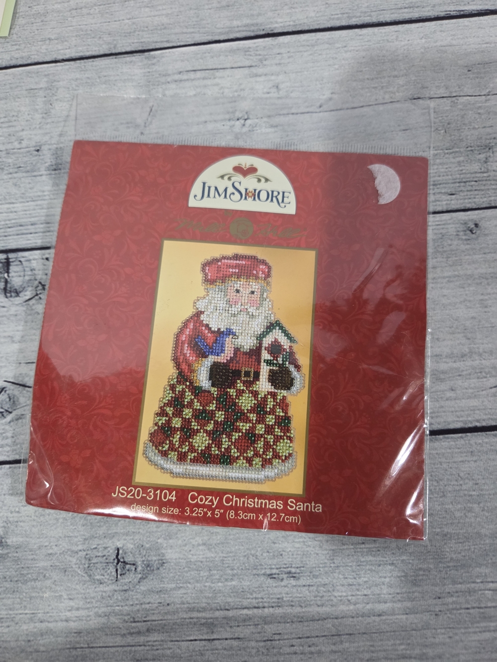 Jim Shore Beaded Cross Stitch Cozy Christmas Santa